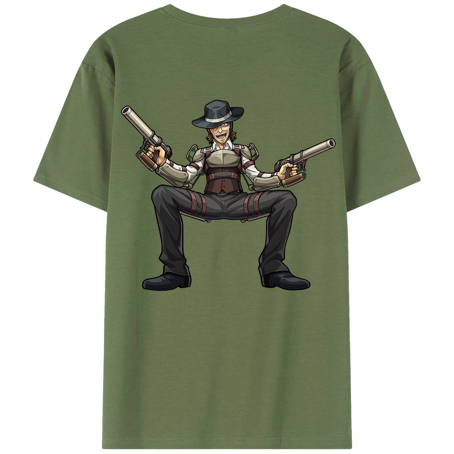 （画像用） 進撃の巨人 ケニー·アッカーマン Attack on Titan Kenny Ackerman 綿100％ メンズ半袖Tシャツ（バックプリント） 通気性